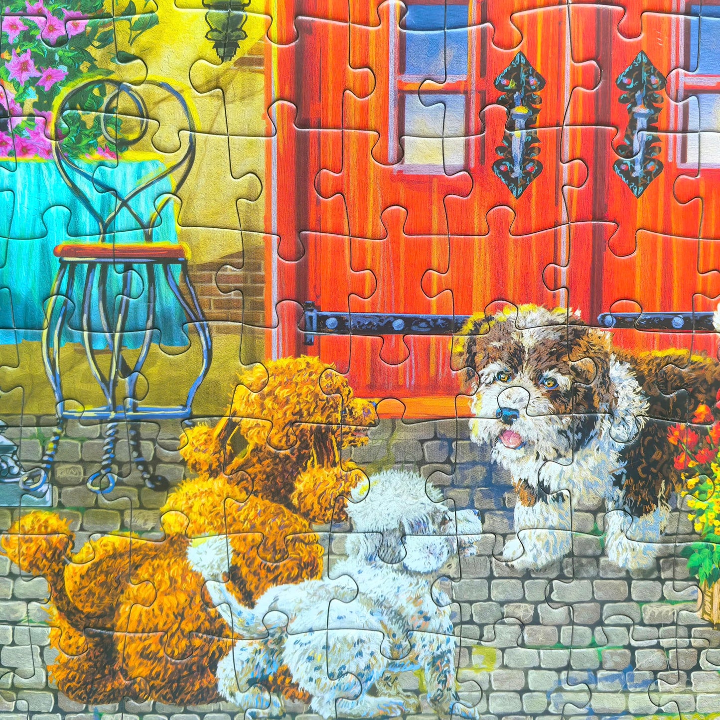 Artist Joseph Burgess - 300 Piece Puzzles for mature-themeds - Fall Joy in The Town - Jigsaw Puzzles Large Piece