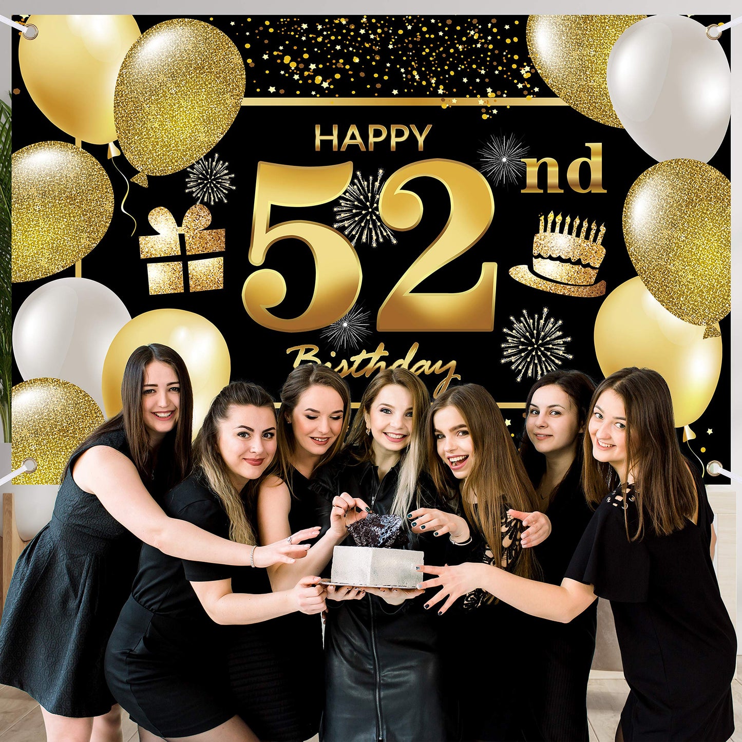 52Nd Happy Birthday Banner Birthday Decorations For Men Birthday Party Decorations Birthday Backdrop