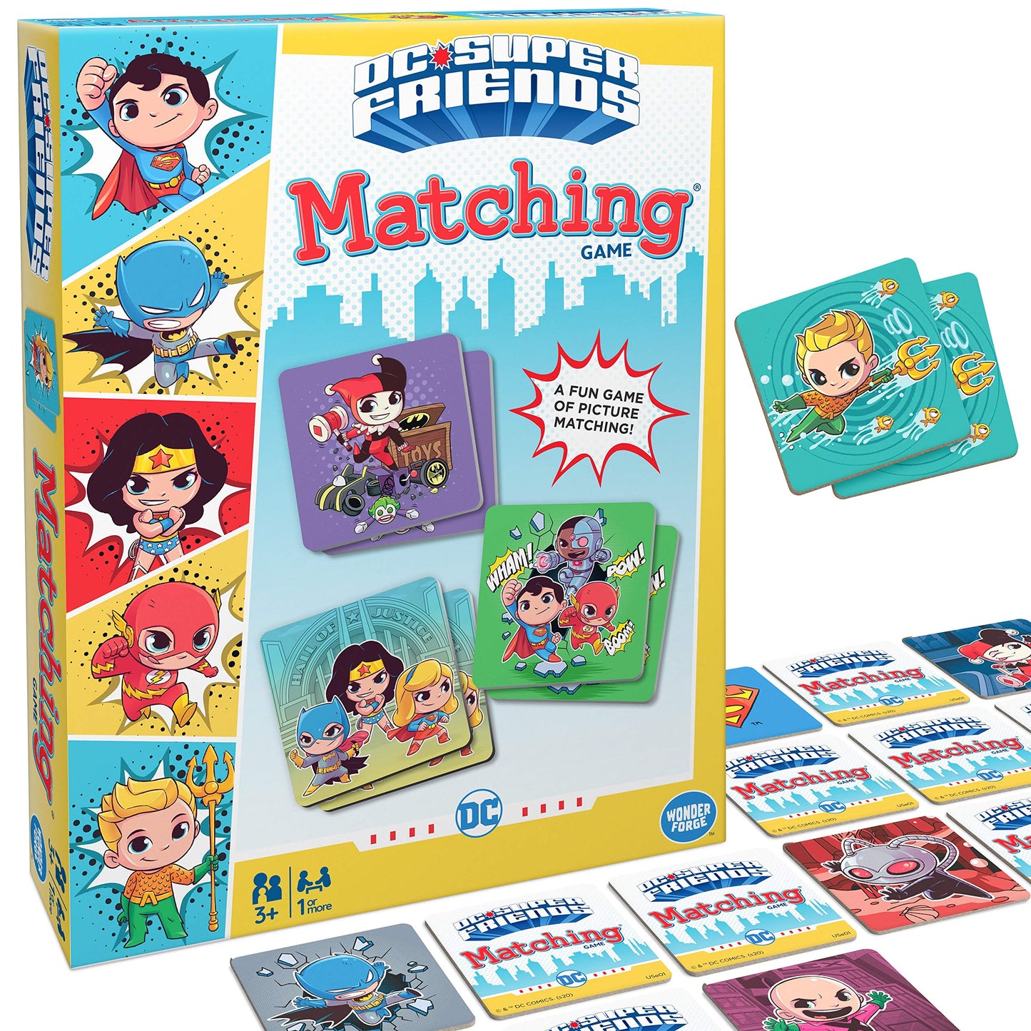 Wonder Forge DC Super Friends Memory Game, Ages 3+, Cardboard, Fun & Fast Matching Game, Model 60001901