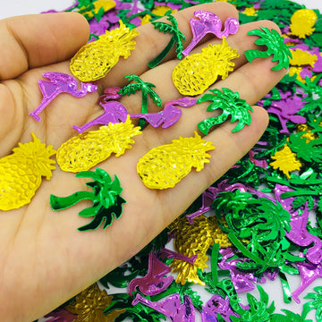Summer Confetti Palm Tree Coconut Tree Flamingo Pineapple fruit Sequins Party Table decoration for Tropical Luau Hawaiian Jungle