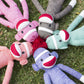 Plushland Adorable Blue Sock Monkey, The Original Traditional Hand Knitted Stuffed Animal Puppet 20 Inches