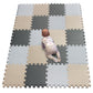 Yiminyuer Waterproof Interlocking Soft Eva Foam Mats Pads Room Garage Floor Tiles Mat Set Kids Baby Play Puzzle Yoga Fitness Gym Exercise Mats White Beige Gray R01R10R12G301020