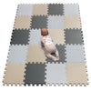 Yiminyuer Waterproof Interlocking Soft Eva Foam Mats Pads Room Garage Floor Tiles Mat Set Kids Baby Play Puzzle Yoga Fitness Gym Exercise Mats White Beige Gray R01R10R12G301020