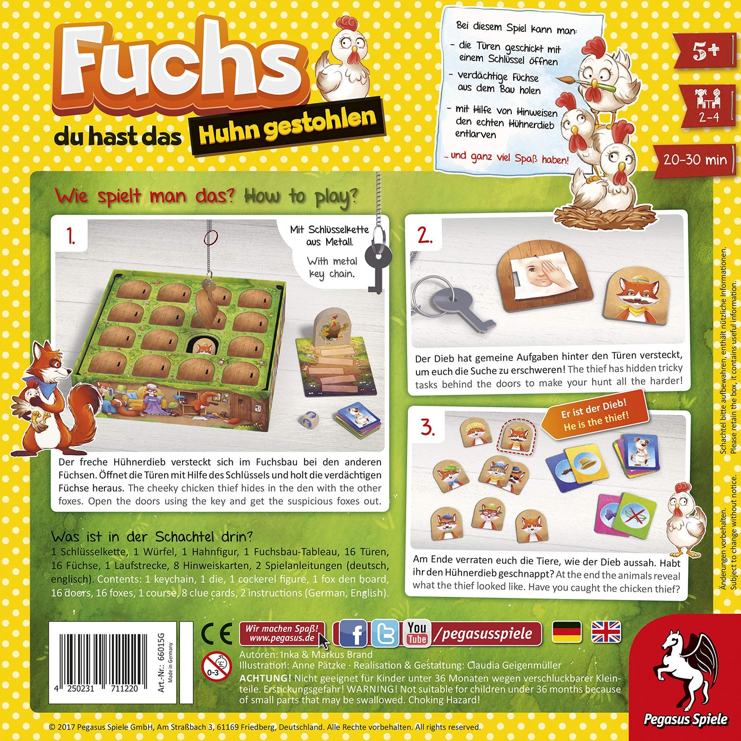 Pegasus Spiele 66015G Fuchs Du Hast Das Huhn Gestohlen Board Game