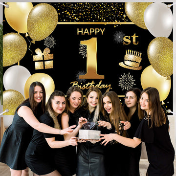 1St Happy Birthday Banner Birthday Decorations For Men Birthday Party Decorations Birthday Backdrop