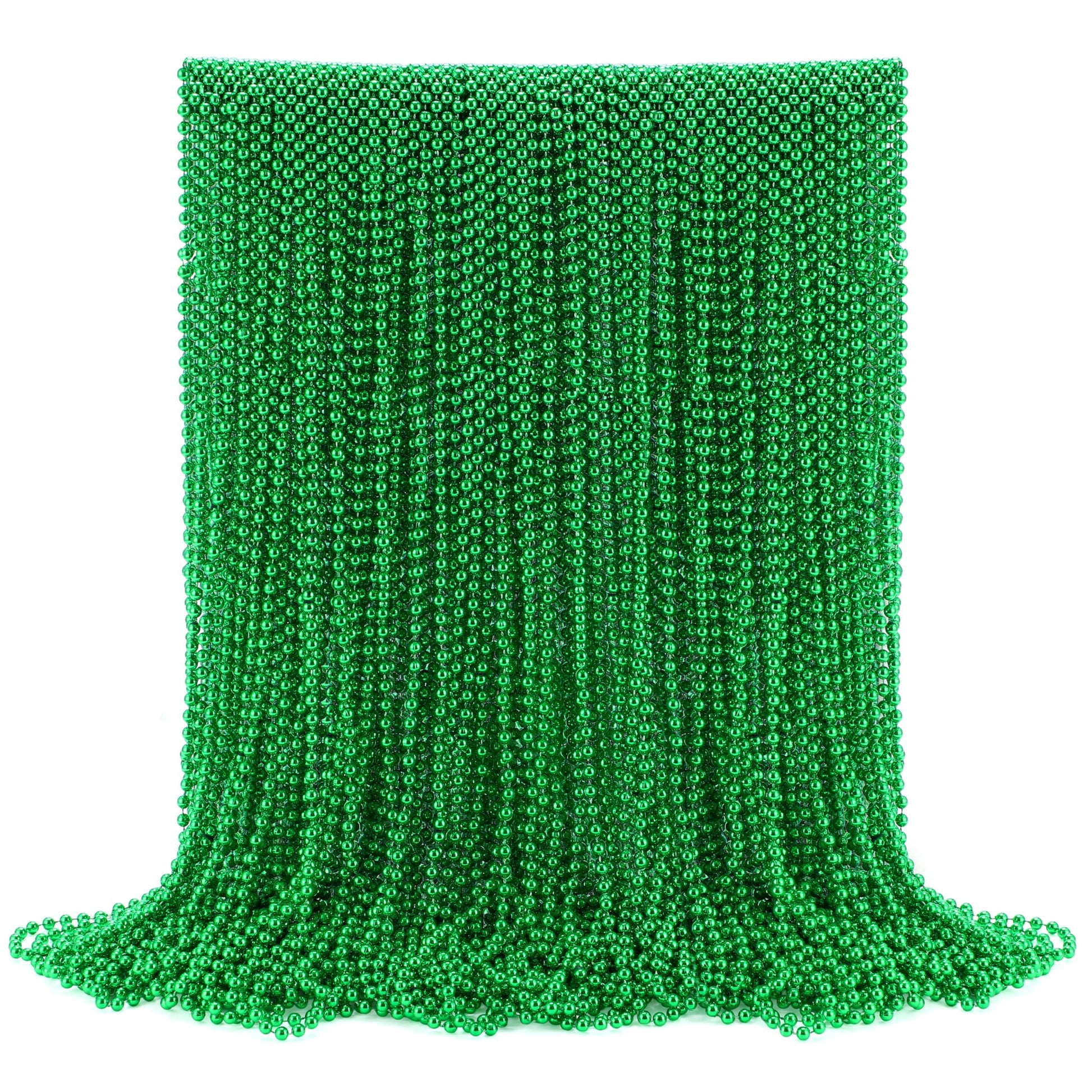 Joyin 120 Pcs Mardi Gras Beads Necklace, Green Bead Necklace Metallic Colors Necklaces Set For Mardi Gras Party Favors Supplies,