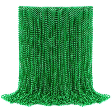 Joyin 120 Pcs Mardi Gras Beads Necklace, Green Bead Necklace Metallic Colors Necklaces Set For Mardi Gras Party Favors Supplies,