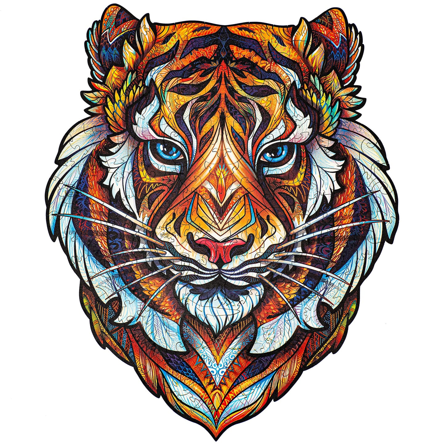 Unidragon Original Wooden Jigsaw Puzzles - Lovely Tiger, 181 Pieces, Medium Size 9.8''X12.3'', Beautiful Gift Package, Unique Sh