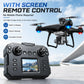 ZNLYRION Brushless Drone KY102 With Screen Remote 360 Obstacle Avoidance HD Dual Camera Optical Flow Hover Color LED Light RC Aerial Quadcopter