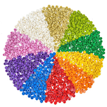 Minizfigs 1050PCS Multicolor 1x1 Round Plates | Bulk Building Blocks Parts and Pieces Rainbow Dots Pieces Circle Studs Flat Bric