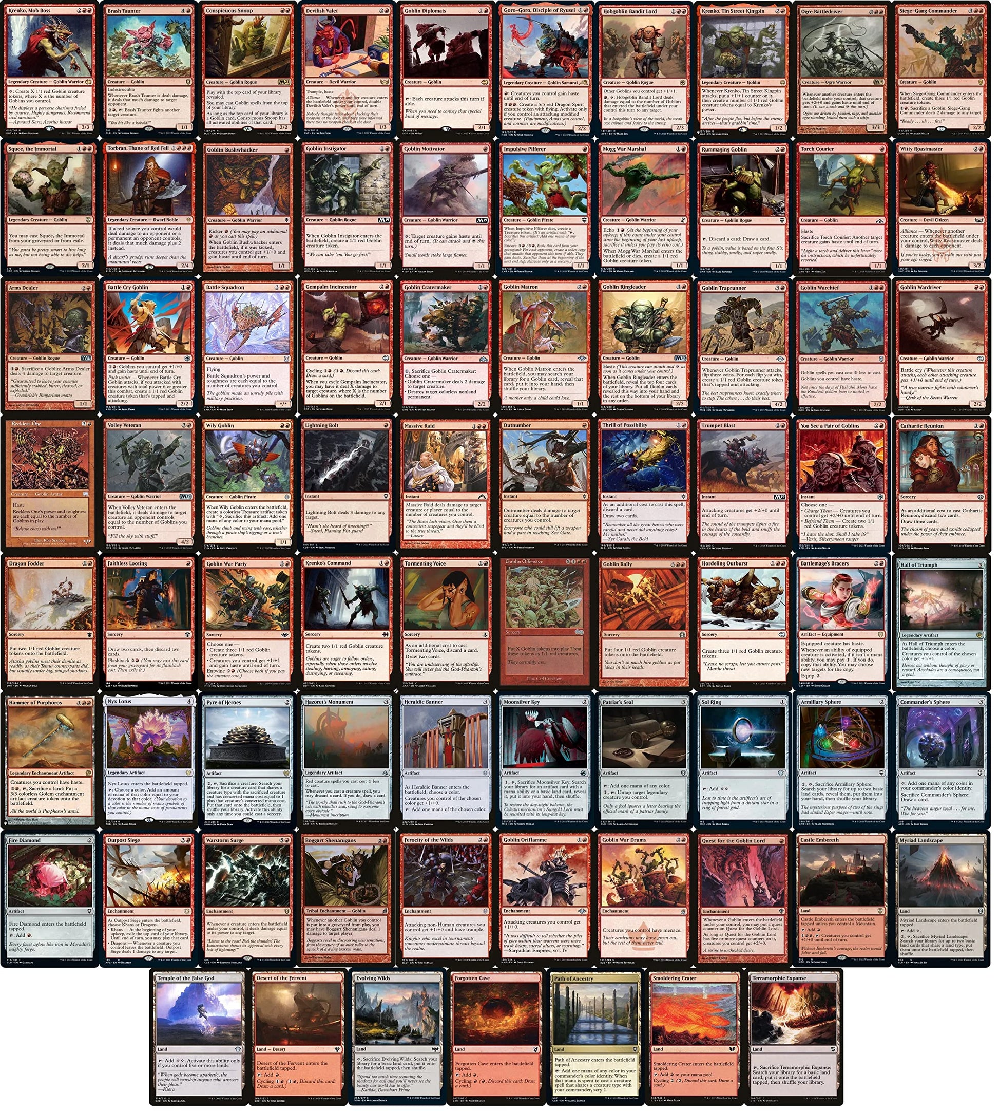 Goblin EDH Deck - Custom Built - advanced - MTG - Commander - 100 Card