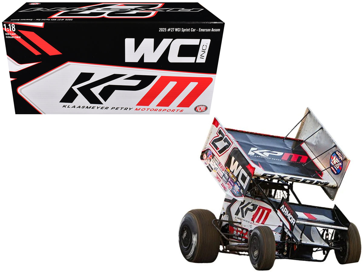 Winged Sprint Car #27 Emerson Axsom inchWCI - KPMinch White (2026) 1/18 Diecast Model Car by ACME