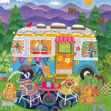Ceaco - Happy Camper - Mountain Camper - Oversized 300 Piece Jigsaw Puzzle, 19 X 19