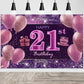 21St Birthday Decorations For Girls Happy Birthday Banner Pink Decorations For A Party Birthday Backdrop For Women