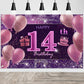14Th Birthday Decorations For Girls Happy Birthday Banner Pink Decorations For A Party Birthday Backdrop For Women