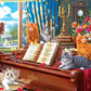 Roseart - Fancy Cats - Piano Lessons - 750 Piece Jigsaw Puzzle For Adults