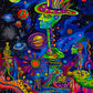 Bgraamiens Puzzle-Alien Land-1000 Pieces Rectangle Puzzle Fun Alien Theme Graffiti Colorful Jigsaw Puzzle For Adults And Kids(Alien Land)