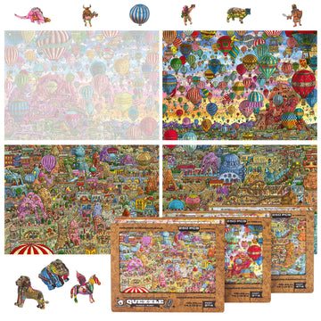 Unidragon Original + Ic4 Design Wooden Jigsaw Puzzle For Adults And Kids, Puzzle Board Game, Quezzle Amazing Cappadocia, Part 2-4, 750 Pieces, Beautiful Gift Package,