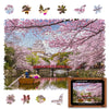 Unidragon Original Wooden Jigsaw Puzzles - Nature Sakura, 500 Pcs, King Size 16.9'X11.8', Beautiful Gift Package, Unique Shape Best Gift For Adults And Kids