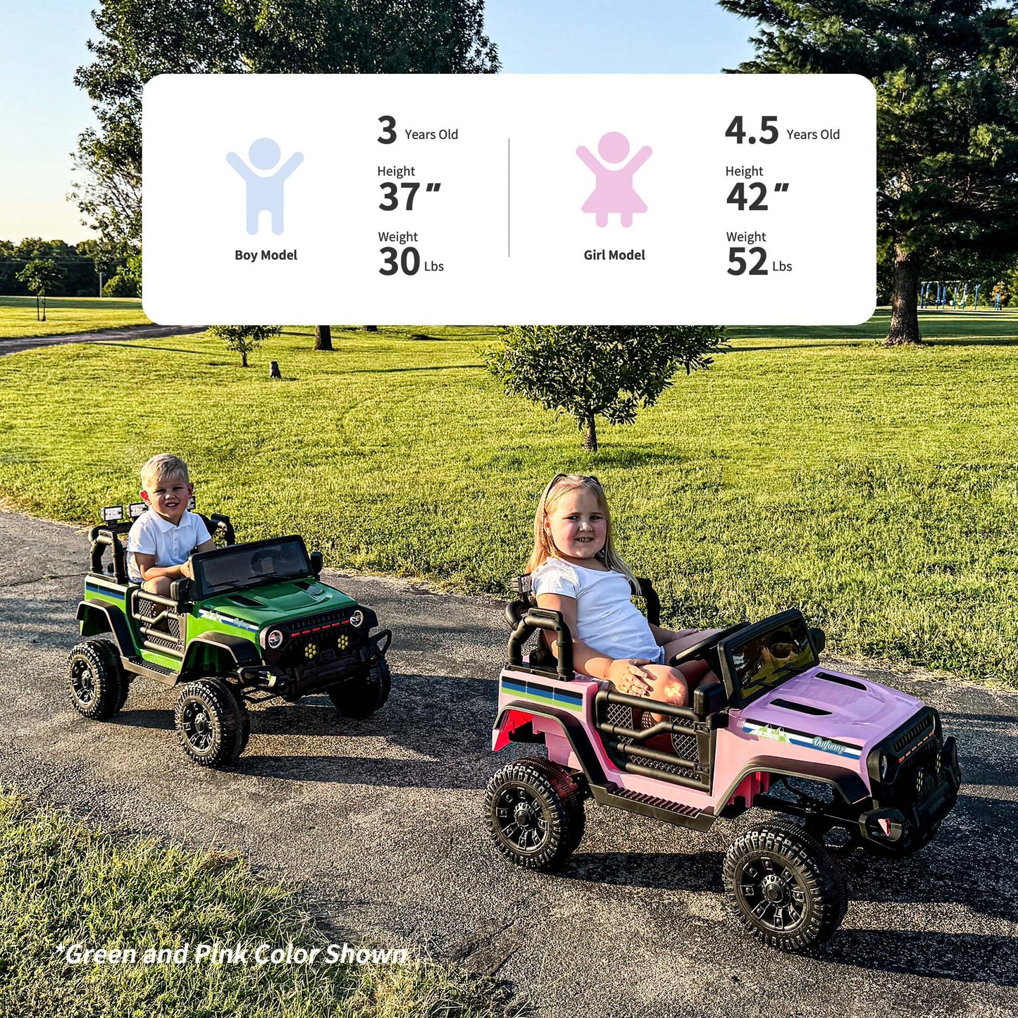 Outfunny 24V Ride-On Truck, Kids Electric Car With Remote Control, 4 Wheels Suspension, Safety Belt, Lights & Music, Ride-On Toy