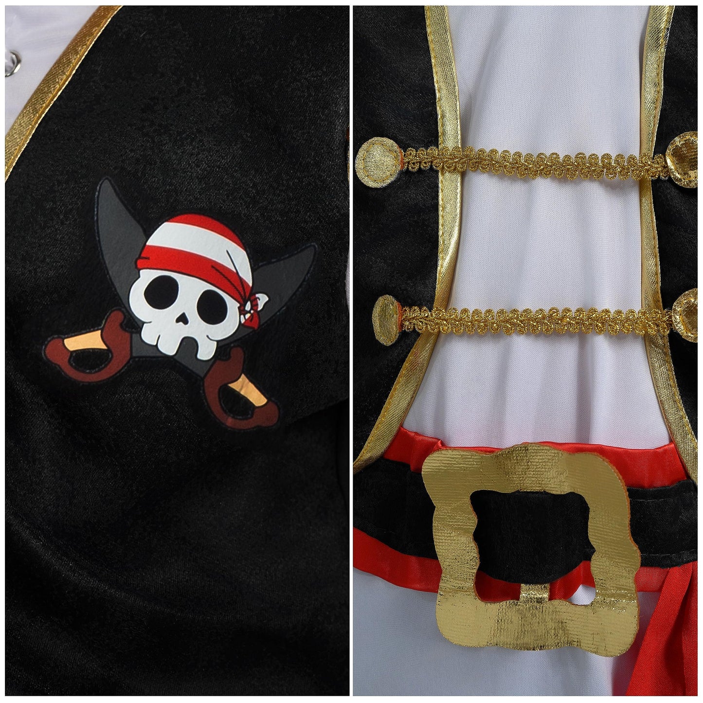 Spooktacular Creations Pirate Costume for Kids  Boys Classic Red Pirate Outfit Deluxe Set with Toy Accessories for Toddler Halloween Pretend Roleplay Themed Party (Small  5-7 yrs)