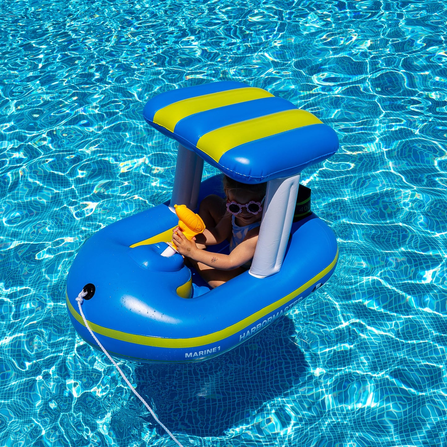 Police Boat Inflatable Pool Floats Kids, Toddler Harbor Master Police Patrol Inflatable Boat Pool Float Ride On, Fun Water Toy S