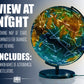 Interactive World Globe for mature-themeds - Large 13 Inch Globe with Stand - Earth Globe with Illuminated Constellations Light Up at Night - Geographic Map for Kids - Educational Learning Gift - Compass to navigate it!