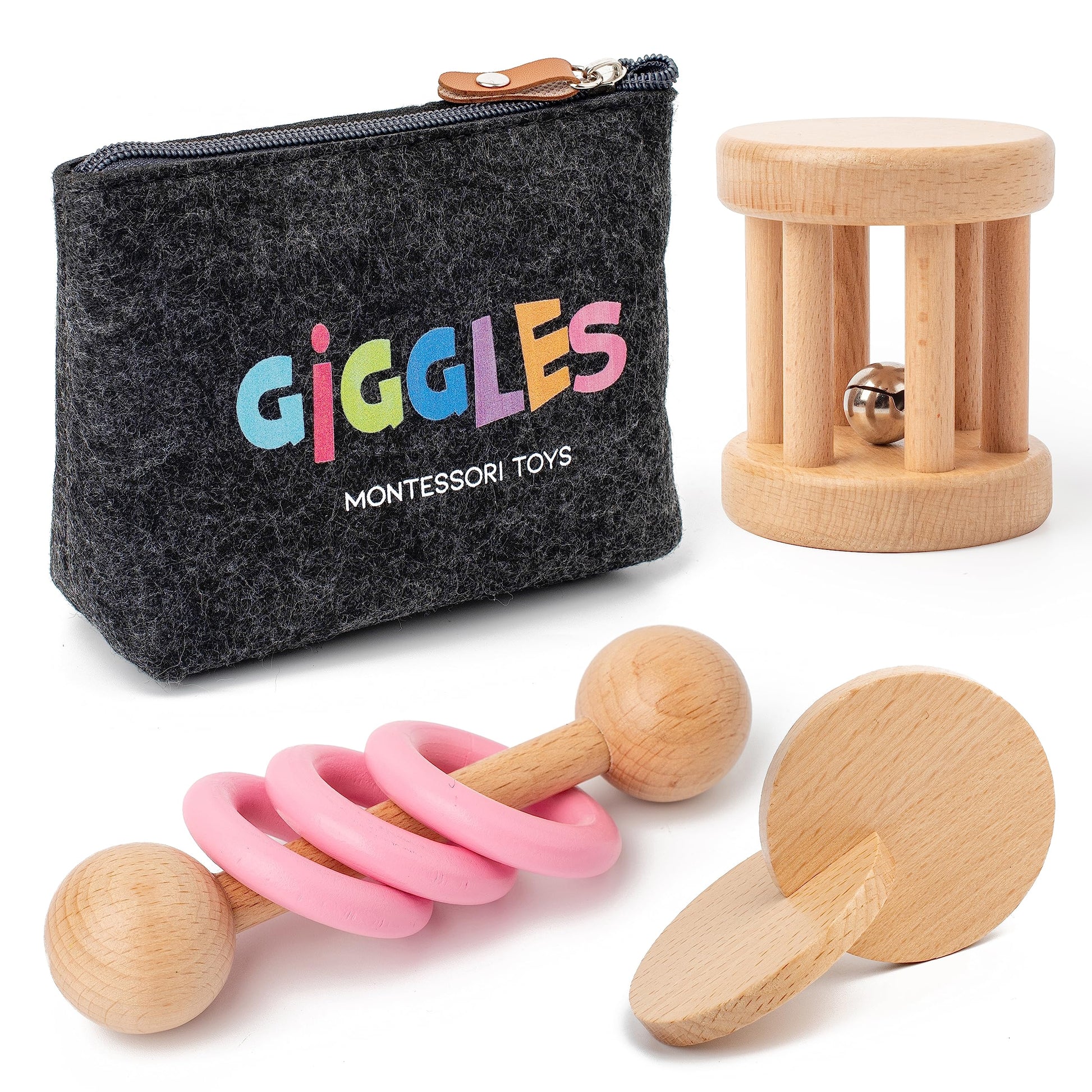 Montessori Toys for Babies 0-6 Months and 6-12 Months - Eco-Friendly Wooden Baby Toy for Sensory Stimulation, Skill-Building, an