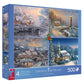 Ceaco - 4 In 1 Multipack - Thomas Kinkade - Holiday - (4) 500 Piece Jigsaw Puzzles