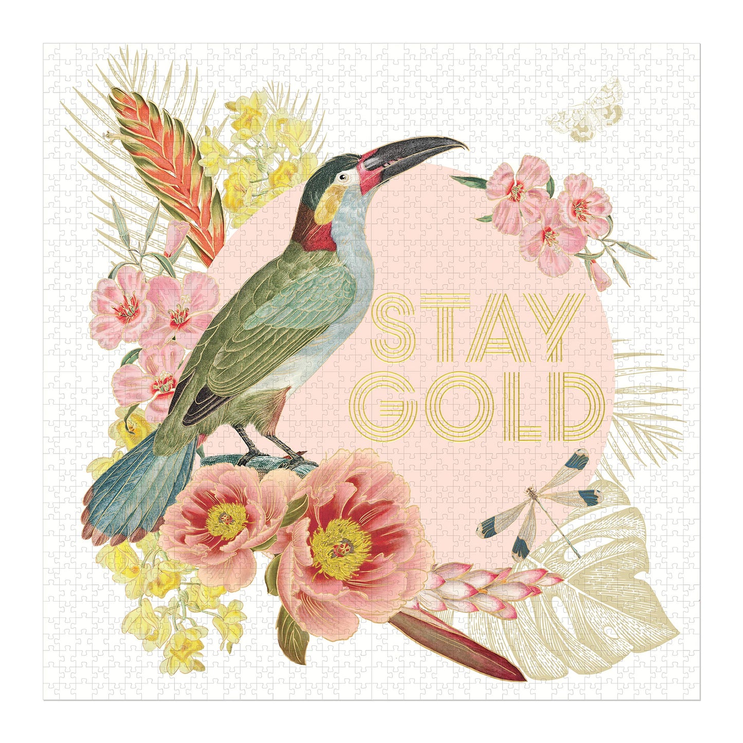 DesignWorks Ink 1000 Piece Jigsaw Puzzle, Stay Gold Toucan Art Deco - Great Gift for Adults & Kids, Model DPZ-1005, 1 EA