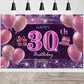 30Th Birthday Decorations For Girls Happy Birthday Banner Pink Decorations For A Party Birthday Backdrop For Women