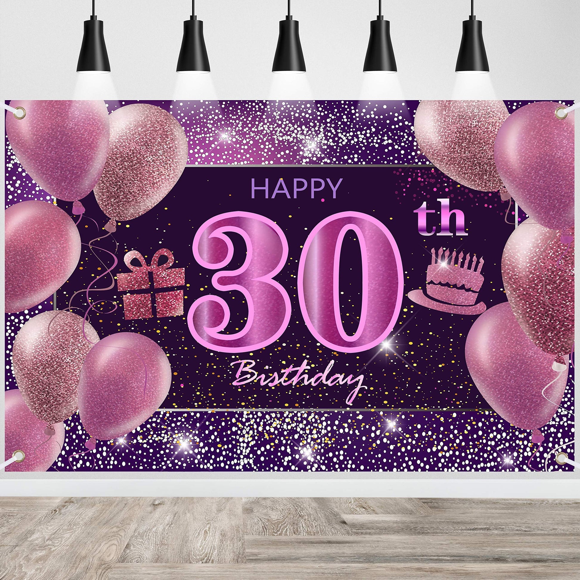 30Th Birthday Decorations For Girls Happy Birthday Banner Pink Decorations For A Party Birthday Backdrop For Women