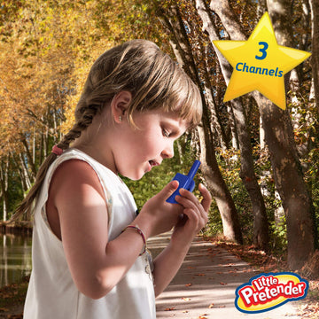 Little Pretender - 2 Pack Walkie Talkies For Kids, 2 Mile Range, 3 Channels, Includes Built In Flash Light | Kids Walkie Talkies
