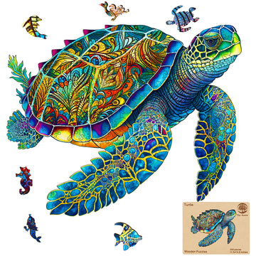 Wooden Jigsaw Puzzle For Adults And Kids Unique Shape Wood Colorful Beautiful Box Fun Challenge Brain Health Family Game Creativ