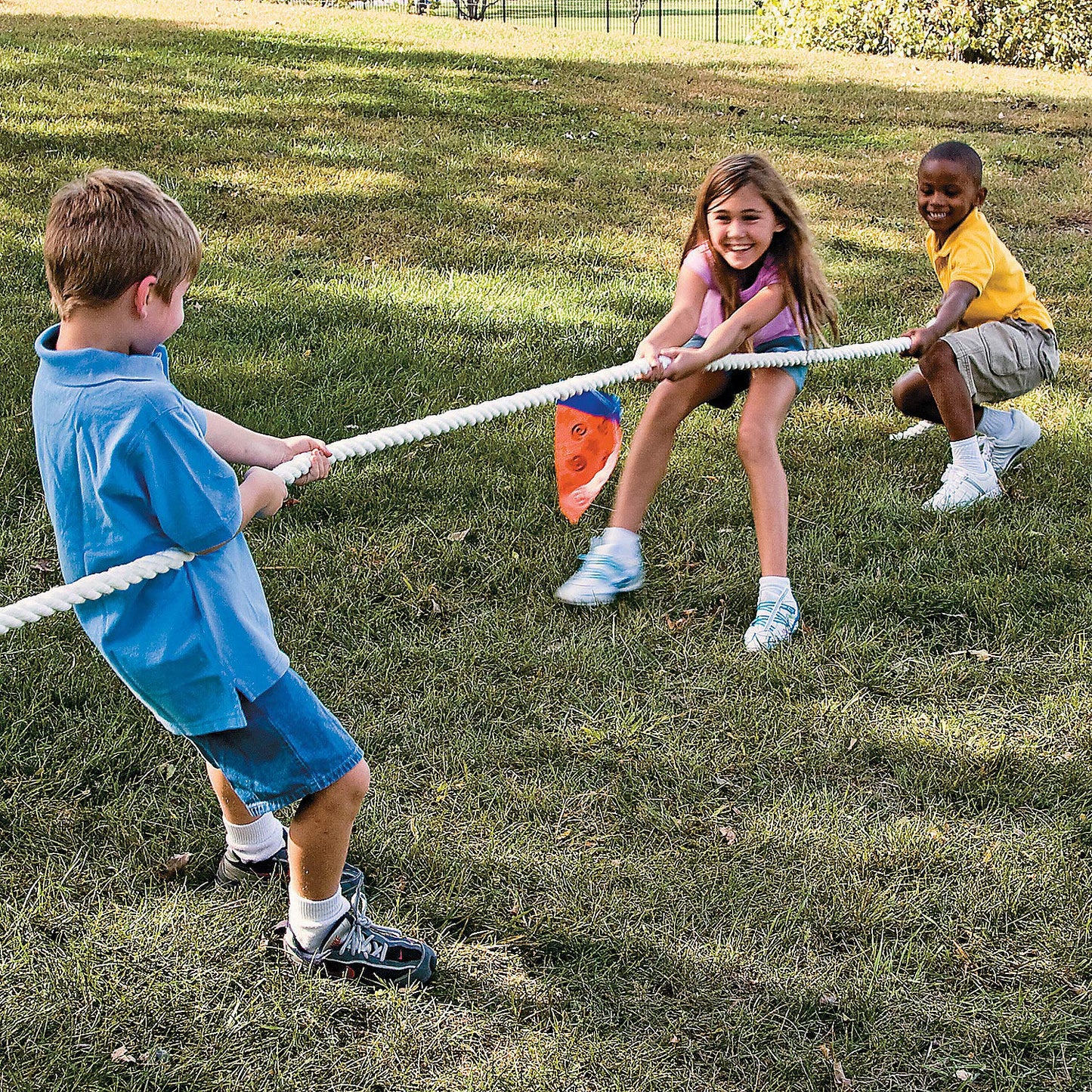 Fun Express Tug of War Rope Game - Outdoor Fun for Kids, Blue & Yellow, Polyester, Model FNEIN-61/9046