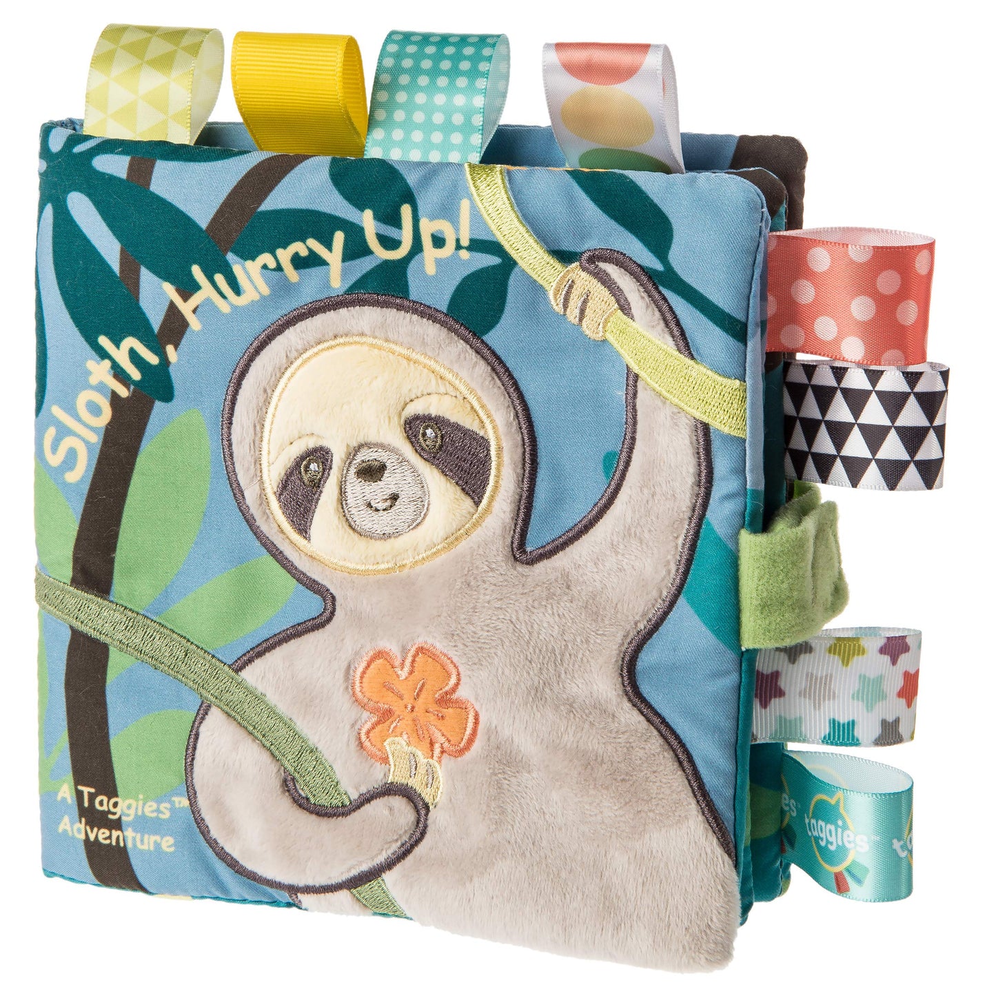 Mary Meyer Taggies Soft Cloth Book, Crinkle Paper & Squeaker, 6x6 Inch, White, Model 40244