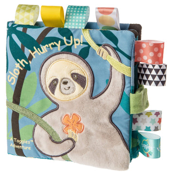 Mary Meyer Taggies Soft Cloth Book, Crinkle Paper & Squeaker, 6x6 Inch, White, Model 40244