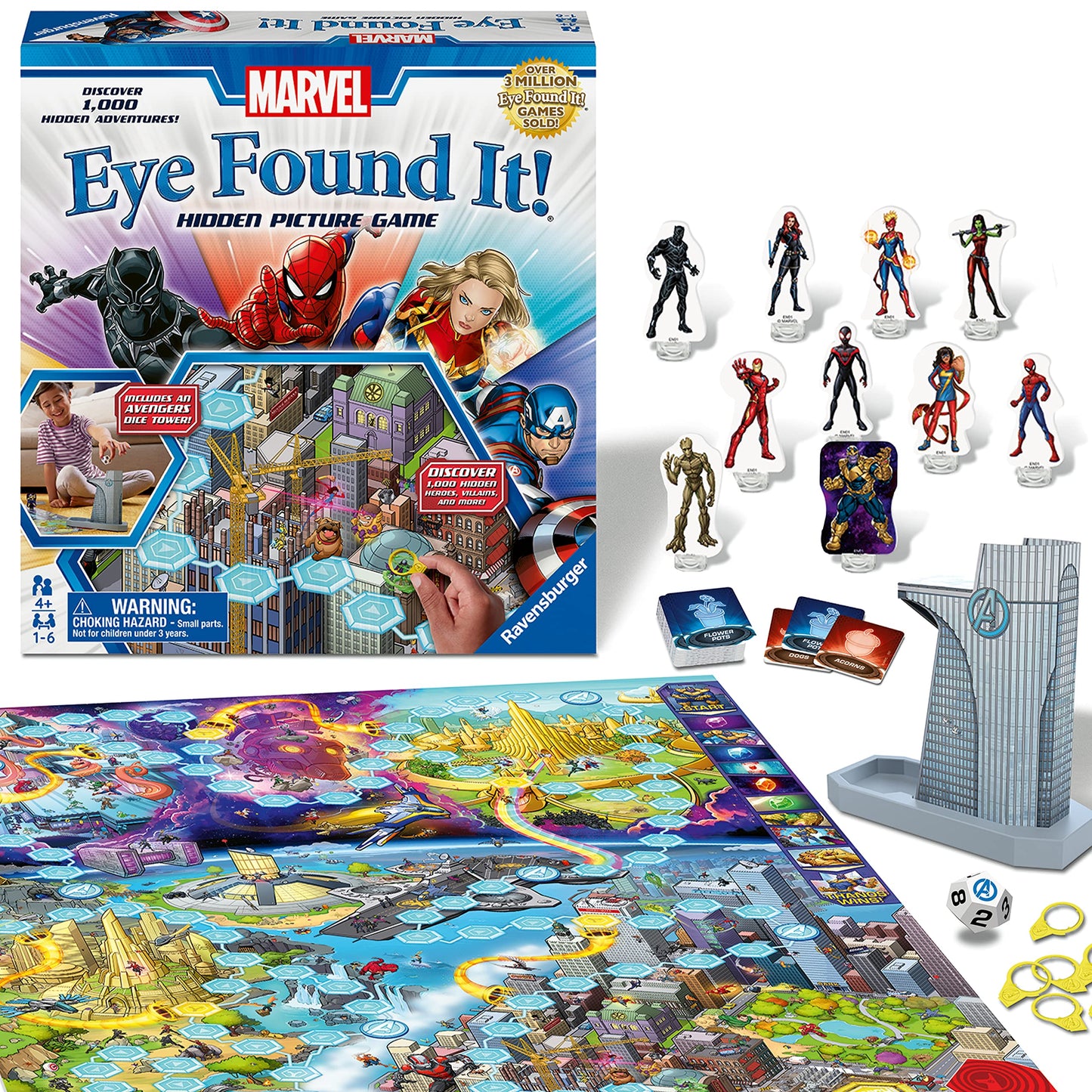 Ravensburger Marvel Eye Found It! Board Game | Engaging Puzzle for Kids & Adults | Multi-color | Model 60001928