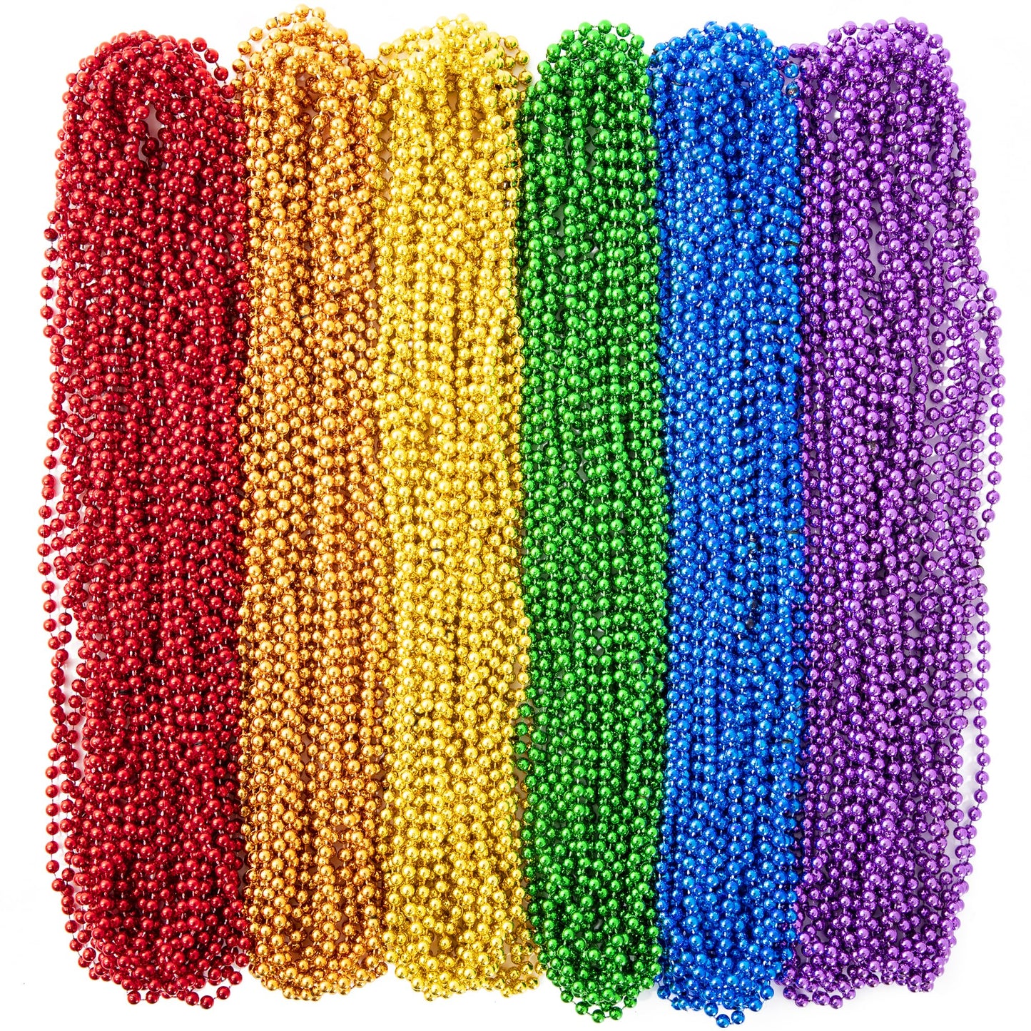 Pride Beads Stuff, Pride Necklace Accessories,100PCS 6 Kinds of LGBTQ Metallic Beads Necklace Bulk, Gay Lesbian Pride Necklace f