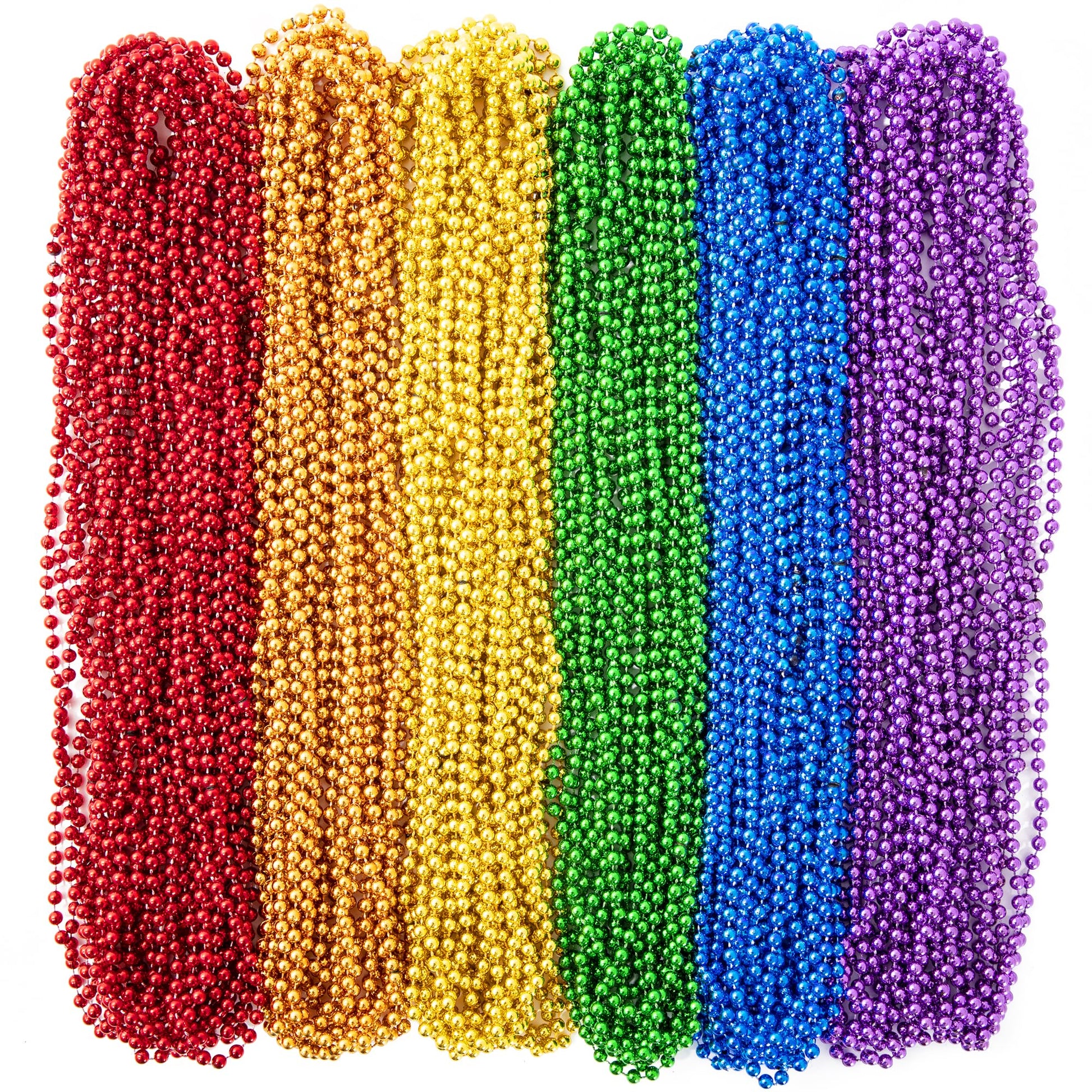 Pride Beads Stuff, Pride Necklace Accessories,100PCS 6 Kinds of LGBTQ Metallic Beads Necklace Bulk, Gay Lesbian Pride Necklace f