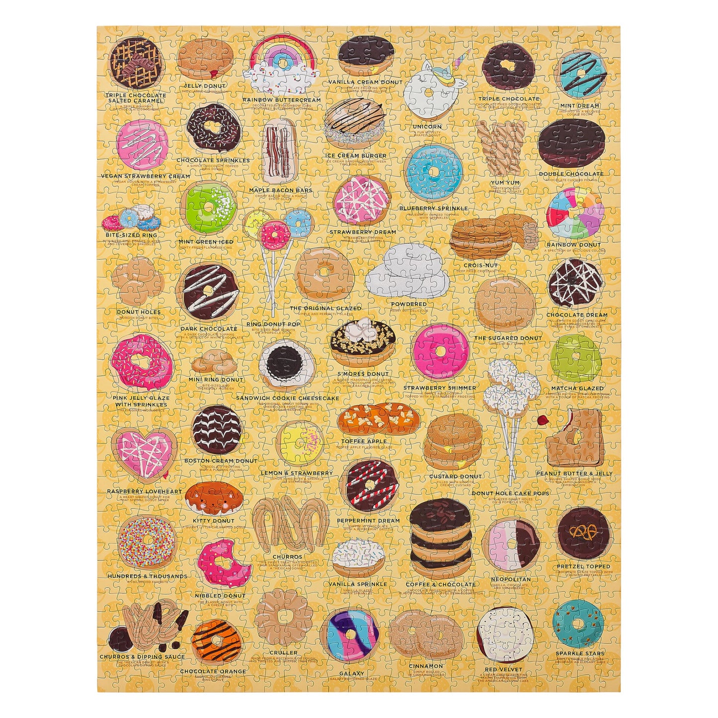 Ridley's 1,000-Piece Donut Lover's Jigsaw Puzzle - Colorful Illustration, Sturdy Storage Tube, Paper Material, Model JIG043