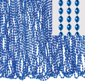 Amscan Oval Bead Party Necklaces, 30'', 50 Pcs, Blue