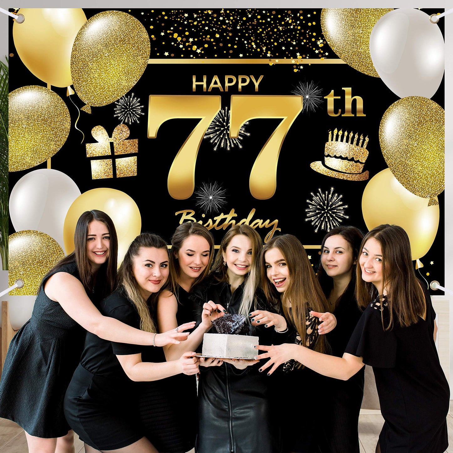 77Th Happy Birthday Banner Birthday Decorations For Men Birthday Party Decorations Birthday Backdrop
