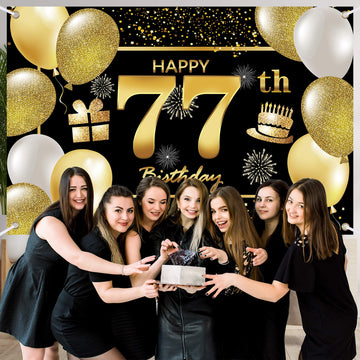 77Th Happy Birthday Banner Birthday Decorations For Men Birthday Party Decorations Birthday Backdrop