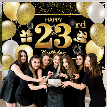 23Rd Happy Birthday Banner Birthday Decorations For Men Birthday Party Decorations Birthday Backdrop