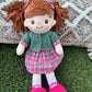 Personalized Snuggle Dolls, Custom Soft Baby Rag Doll, Pink Plaid Dress, 16 Inches, Muecas De Trapo Personalizadas Para Nias