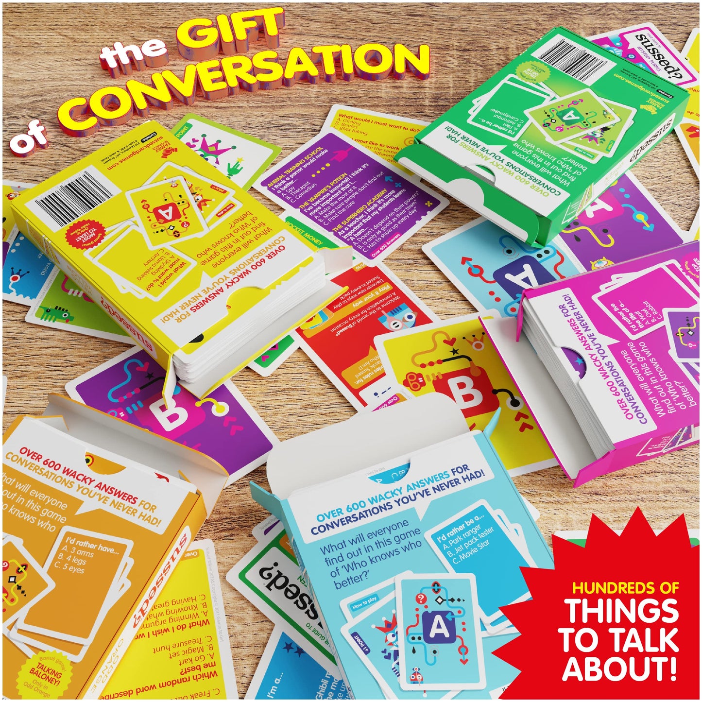 SUSSED Wacky Would You Rather Card Game | Travel-Friendly | Ages 7+ | Orange Deck | All Sorts Vol.2