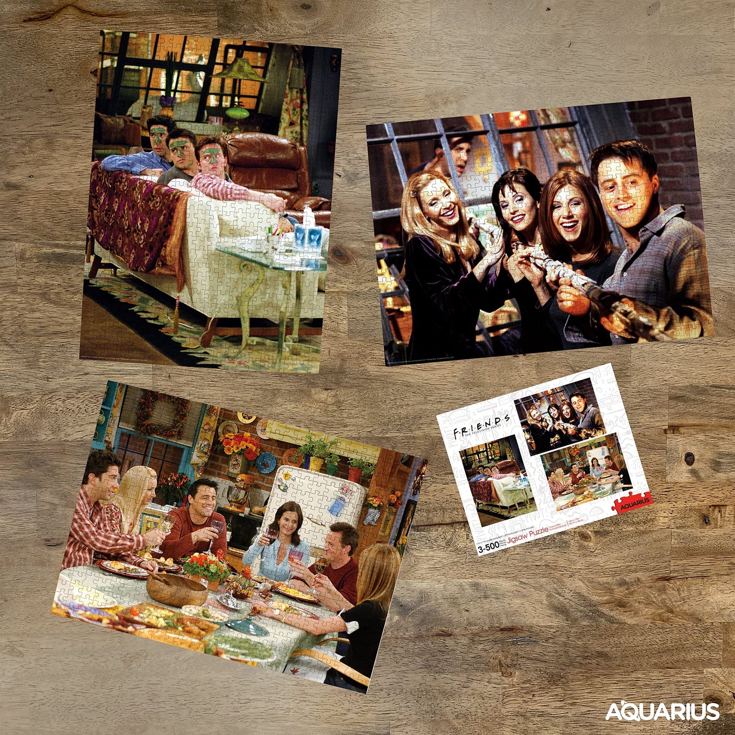 Aquarius Set Of 3 Friends Puzzles (Three 500 Piece Jigsaw Puzzles) - Glare Free - Precision Fit - Officially Licensed Friends Merchandise & Collectibles - 14X19 Inches