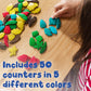 Ready 2 Learn-Ce10008 Coconut Leaves - Set Of 50 - 6 Shapes - 5 Colors - Natural, Hand Made Counters For Kids - Use For Crafts,