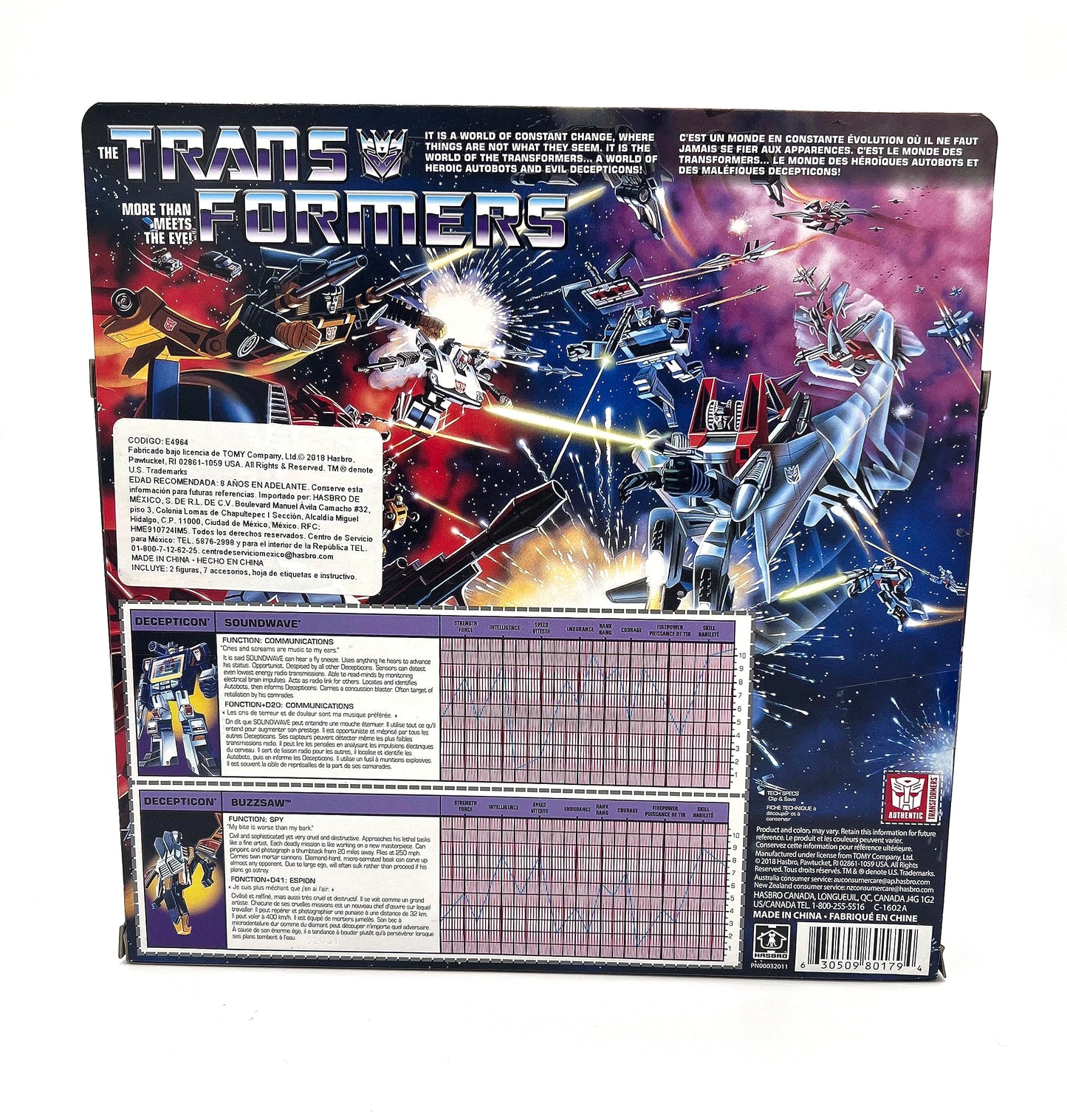 Hasbro Transformers G1 Soundwave & Buzzsaw | 7" Multi-color Vintage Reissue, Plastic Model PN00032011